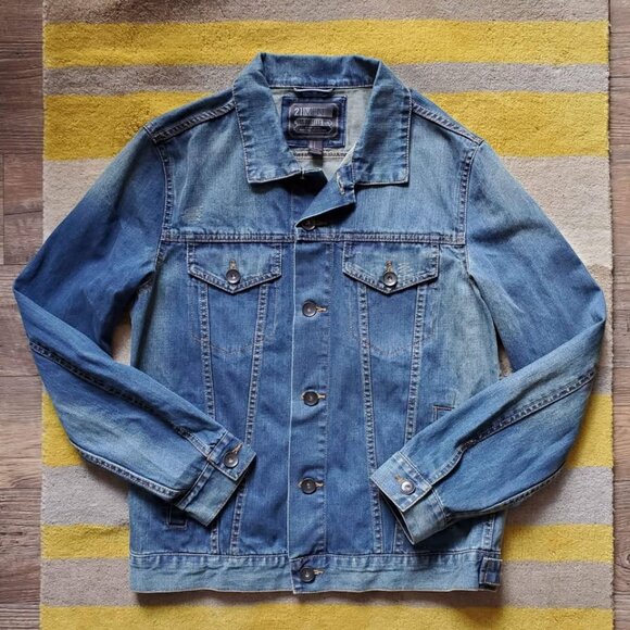 2x Forever 21 Denim Trucker Jackets - Sz L - Picture 6 of 9
